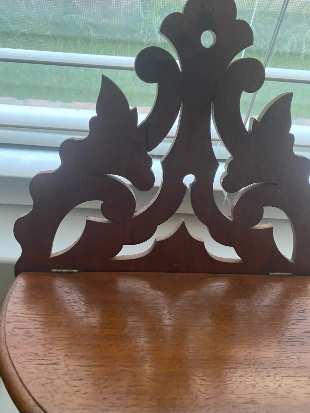 Vintage Victorian MCM Fretwork Wood Wall Shelf Goth Scroll Saw Art Decor 16”L